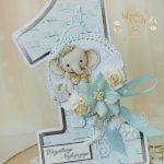 Kartka cyferka na roczek "ElephantLove"GOTOWA - 