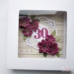 Kartka ROCZNICA ŚLUBU kremowo-różowa - Kremowo-różowa kartka na rocznicę ślubu w pudełku