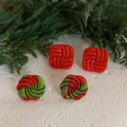 "Noel" v.1 kolczyki sztyfty z gliny polimerowej - zestaw 2 pary