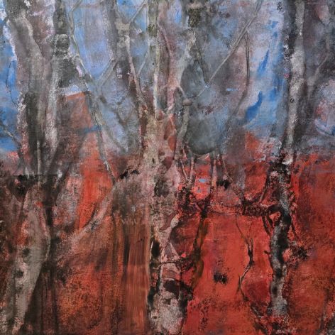 Red woods , akryl, płótno 100x70x2cm 