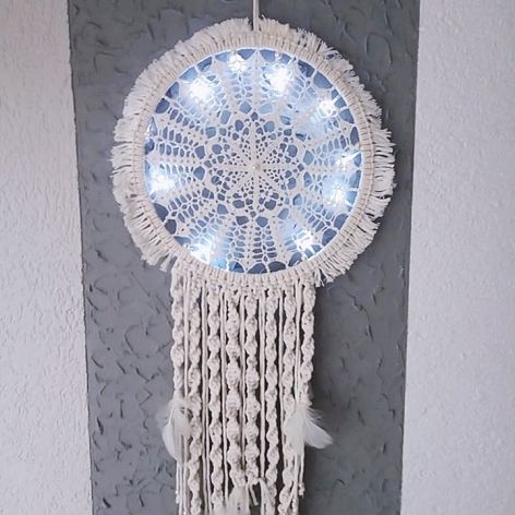 Łapacz snów BOHO-makrama-podświetlany