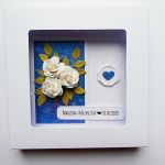 Kartka na ślub z różami handmade elegancka  - Kartka na ślub w eleganckim pudełku