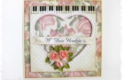 Różana kartka urodzinowa