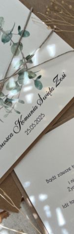 Pamiątka komunii kartka z życzeniami z personalizcją 312