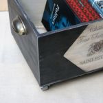 Skrzynka-kufer-pojemnik czarno-biała - skrzynka vintage