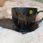 Nocne sowy ręcznie malowany komplet - ręcznie malowane