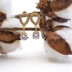 DELIKATNE KOLCZYKI SZTYFTY Z CYRKONIAMI - AURORA