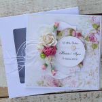 Kartka ślubna z personalizacją + pudełko a5 - kwiatowa kartka ślubna
