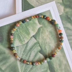 Bransoletka na gumce - Agat - 4mm