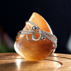 Srebrny pierścionek z kwarcem z rutylem