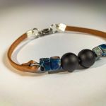 Bransoletka - jaspis-black stone - Jaspis, Black Stone