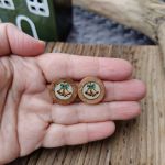 Drewniane kolczyki świąteczne - Złote Dzwonki - 3