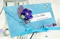 Kopertówka ślubna-turkusowe wrzosowe