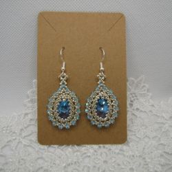 Kolczyki kryształowe łezki Swarovski niebieskie