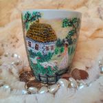 Wiejskie klimaty Wiejski kubek z gąskami ręcznie malowany 300 ml. - ręcznie malowane