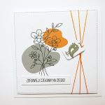 Kartka życzenia zdrowia handmade z ptaszkiem  - Kartka handmade z życzeniami powrotu do zdrowia