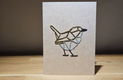 Kartka okolicznościowa - haftowana - ptak