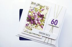 Kartka na urodziny ręcznie robiona z bzem