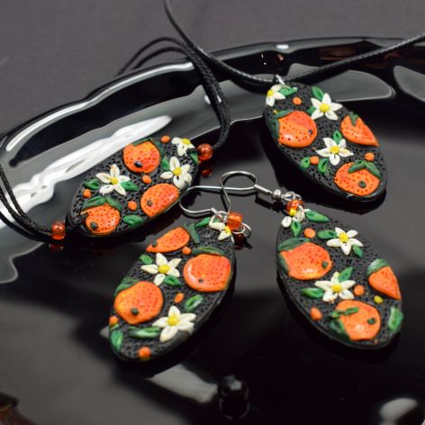 Komplet biżuterii "soczyste pomarańcze"