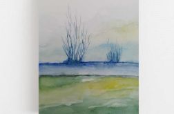 Pejzaż-akwarela formatu 24/18 cm .