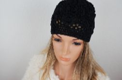 Czapka ręcznie robiona czarna