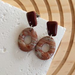 "Inet I" - kolczyki z gliny polimerowej.