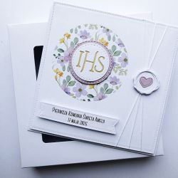 Wyjątkowa kartka na Komunię ręcznie robiona