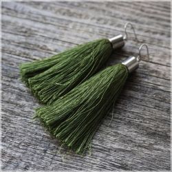 kolczyki chwosty / kolor "zielona herbata"