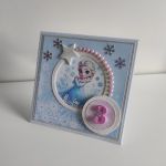 Kartka ręcznie robiona Kraina Lodu Elsa na urodziny  - Kartka urodzinowa Elsa handmade _4