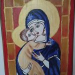 Obraz malowany -Matka Boża z Dzieciątkiem - 