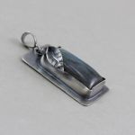 Labradoryt w srebrze - wisior liść - 