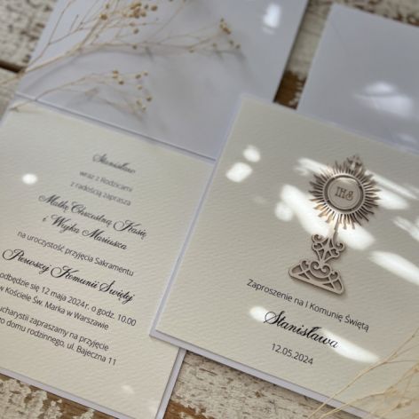 Zaproszenia komunijne z personalizacją, na komunię 3