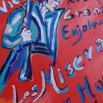 obraz olejny postać rewolucjonisty  barykady - 