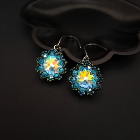 Niebieskie Wiszące Kolczyki "Zircon AB"