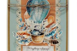 Kartka na urodziny dziecka królik z balonem