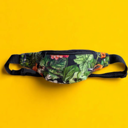 Zielona welurowa nerka botanical