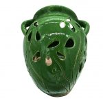 	Doniczka Ceramiczna Zielona Ażurowa 15x18x20 cm Rękodzieło  - 