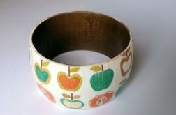 Bransoletka drewniana zdobiona techniką DECOUPAGE