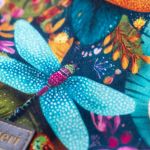 Kopertówka welurowa handmade torebka w ważki - 