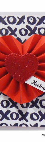 Walentynki Kartka czerwone serce xoxo