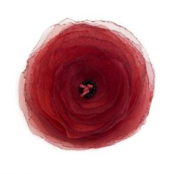 Broszka - przypinka kwiat mak 10 cm czerwony