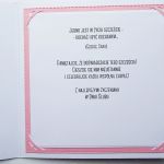 Elegancka kartka na ślub z życzeniami - Różowa karetka na ślub z życzeniami