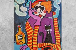 Obraz do salonu portret noc siedzi przy stole