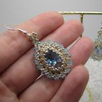 Kolczyki kryształowe łezki Swarovski niebieskie - 