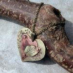 Serce liściaste - miedź mosiądz liść serce