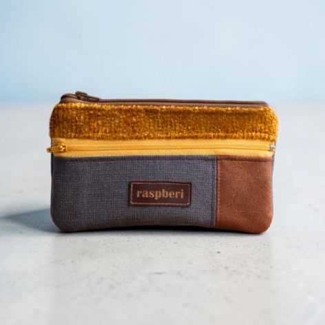 Miodowo-szary portfelik