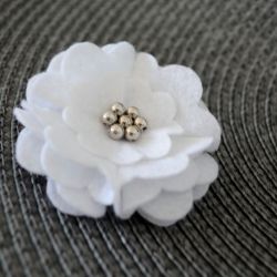 FairyBows SPINECZKA * DUŻY kwiatek 3D biały