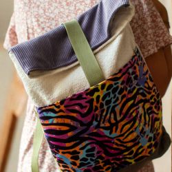 Składany kolorowy plecak kurierski panterka