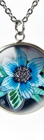 Blue flower naszyjnik z ilustracją