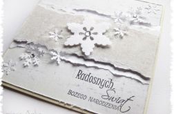 Kartka świąteczna ze śnieżynkami